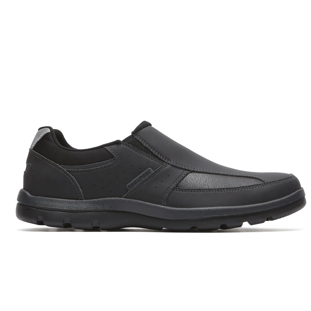 Rockport Men's Get Your Kicks Slip-On Walking Shoes - Black - USA (3512IJMVS)